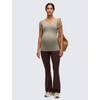 image:imageCRZ YOGA Softembrace Maternity U Neck Short Sleeve Shirts  Casual Pregnancy Tops Soft Work Going Out Basic TShirt for WomenWarm Ash Grey