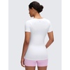 image:imageCRZ YOGA Softembrace Maternity U Neck Short Sleeve Shirts  Casual Pregnancy Tops Soft Work Going Out Basic TShirt for WomenWhite