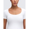 image:imageCRZ YOGA Softembrace Maternity U Neck Short Sleeve Shirts  Casual Pregnancy Tops Soft Work Going Out Basic TShirt for WomenWhite