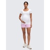 image:imageCRZ YOGA Softembrace Maternity U Neck Short Sleeve Shirts  Casual Pregnancy Tops Soft Work Going Out Basic TShirt for WomenWhite