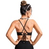 image:imageCRZ YOGA Tie Back Bikini Tops for Women  Padded Lace Up V Neck Swim Bathing Suit BraBlack