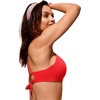 image:imageCRZ YOGA Tie Back Bikini Tops for Women  Padded Lace Up V Neck Swim Bathing Suit BraDark Red
