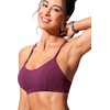 image:imageCRZ YOGA Tie Back Bikini Tops for Women  Padded Lace Up V Neck Swim Bathing Suit BraFuchsia