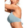 image:imageCRZ YOGA Tie Back Bikini Tops for Women  Padded Lace Up V Neck Swim Bathing Suit BraLight Grayish Blue