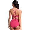 image:imageCRZ YOGA Tie Back Bikini Tops for Women  Padded Lace Up V Neck Swim Bathing Suit BraMagenta