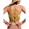 image:imageCRZ YOGA Tie Back Bikini Tops for Women  Padded Lace Up V Neck Swim Bathing Suit BraPrimrose Yellow