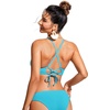 image:imageCRZ YOGA Tie Back Bikini Tops for Women  Padded Lace Up V Neck Swim Bathing Suit BraTurquoise