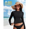 image:imageCRZ YOGA UPF 50 Cropped Rash Guard Shirts for Women  Long Sleeve UV Sun Protection Swim Rashguard TopsBlack