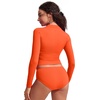 image:imageCRZ YOGA UPF 50 Cropped Rash Guard Shirts for Women  Long Sleeve UV Sun Protection Swim Rashguard TopsHoney Orange
