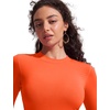 image:imageCRZ YOGA UPF 50 Cropped Rash Guard Shirts for Women  Long Sleeve UV Sun Protection Swim Rashguard TopsHoney Orange
