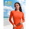 image:imageCRZ YOGA UPF 50 Cropped Rash Guard Shirts for Women  Long Sleeve UV Sun Protection Swim Rashguard TopsHoney Orange