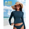image:imageCRZ YOGA UPF 50 Cropped Rash Guard Shirts for Women  Long Sleeve UV Sun Protection Swim Rashguard TopsInsignia Blue