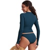 image:imageCRZ YOGA UPF 50 Cropped Rash Guard Shirts for Women  Long Sleeve UV Sun Protection Swim Rashguard TopsInsignia Blue