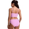 image:imageCRZ YOGA V Shaped Longline Bikini Tops for Women  Padded Cropped Adjustable Spaghetti Straps Swimsuit Athletic Bathing SuitVita Pink