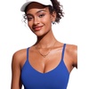 image:imageCRZ YOGA V Shaped Longline Bikini Tops for Women  Padded Cropped Adjustable Spaghetti Straps Swimsuit Athletic Bathing SuitWaves Blue