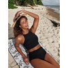 image:imageCRZ YOGA Womens Bikini Tops High Neck Swimsuit Racerback Padded Bathing Suit Sexy SwimwearBlack