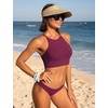 image:imageCRZ YOGA Womens Bikini Tops High Neck Swimsuit Racerback Padded Bathing Suit Sexy SwimwearFuchsia
