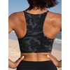image:imageCRZ YOGA Womens Bikini Tops High Neck Swimsuit Racerback Padded Bathing Suit Sexy SwimwearJungle Camouflage Gray