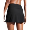 image:imageCRZ YOGA Womens High Waisted Swim Skirt A Line Swimsuit Skorts Side Slit Bathing Suit Bikini Bottoms with Built in BriefsBlack