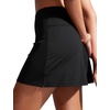 image:imageCRZ YOGA Womens High Waisted Swim Skirt A Line Swimsuit Skorts Side Slit Bathing Suit Bikini Bottoms with Built in BriefsBlack