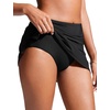image:imageCRZ YOGA Womens High Waisted Swim Skirt A Line Swimsuit Skorts Side Slit Bathing Suit Bikini Bottoms with Built in BriefsBlack