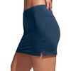image:imageCRZ YOGA Womens High Waisted Swim Skirt A Line Swimsuit Skorts Side Slit Bathing Suit Bikini Bottoms with Built in BriefsInsignia Blue