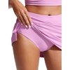 image:imageCRZ YOGA Womens High Waisted Swim Skirt A Line Swimsuit Skorts Side Slit Bathing Suit Bikini Bottoms with Built in BriefsVita Pink