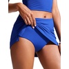 image:imageCRZ YOGA Womens High Waisted Swim Skirt A Line Swimsuit Skorts Side Slit Bathing Suit Bikini Bottoms with Built in BriefsWaves Blue