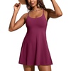 image:imageCRZ YOGA Womens One Piece Swimsuits Modest Swim Dress Tummy Control Adjustable YBack Straps Athletic Bathing Suit SwimwearFuchsia