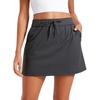 image:imageCRZ YOGA 4Way Stretch A Line Skirts for Women  High Waitsted Mini Lined Tennis Work Drawstring Skort with PocketsInk Gray
