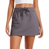 image:imageCRZ YOGA 4Way Stretch A Line Skirts for Women  High Waitsted Mini Lined Tennis Work Drawstring Skort with PocketsTornado Grey