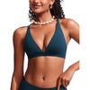 image:imageCRZ YOGA Deep V Neck Bikini Tops for Women  Padded Criss Cross Back Triangle Sexy Swim Bathing Suit BraInsignia Blue