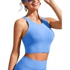 image:imageCRZ YOGA Racerback Bikini Tops for Women  Padded High Neck Modest Swim Sports Bathing BraBlue Violet