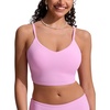 image:imageCRZ YOGA V Shaped Longline Bikini Tops for Women  Padded Cropped Adjustable Spaghetti Straps Swimsuit Athletic Bathing SuitVita Pink