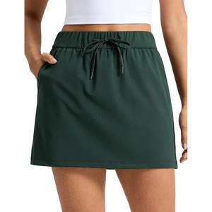 image:imageCRZ YOGA 4Way Stretch A Line Skirts for Women  High Waitsted Mini Lined Tennis Work Drawstring Skort with PocketsLegend Green