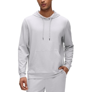 image:imageCRZ YOGA Cloud Jersey Pullover Hoodies for Men  Casual Workout Long Sleeve Basic Hooded Sweatshirts with PocketPlatinum Grey