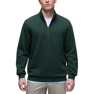 image:imageCRZ YOGA Cotton Fleece Lined Half Zip Sweatshirts for Men  Mock Neck Pullover Sweat Shirts Casual Workout Daily SweatersLegend Green
