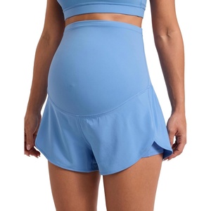 image:imageCRZ YOGA Lightweight Maternity Dolphin Workout Shorts 3  Soft Athletic Running Casual Womens Pregnancy with Liner PocketsParty Blue