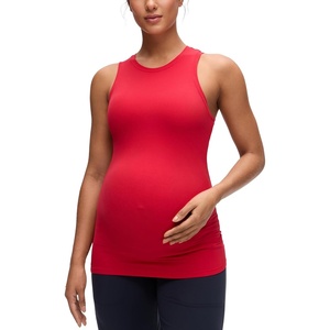 image:imageCRZ YOGA Softembrace Maternity High Neck Tank Tops  Soft Sleeveless Casual Going Out Pregnancy Basic TShirts for WomenAurora Red