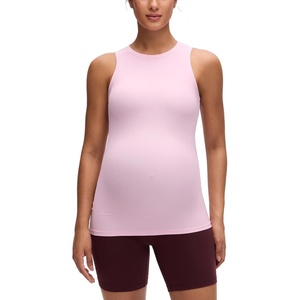 image:imageCRZ YOGA Softembrace Maternity High Neck Tank Tops  Soft Sleeveless Casual Going Out Pregnancy Basic TShirts for WomenPink Peony