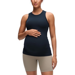 image:imageCRZ YOGA Softembrace Maternity High Neck Tank Tops  Soft Sleeveless Casual Going Out Pregnancy Basic TShirts for WomenTrue Navy