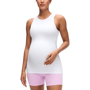 image:imageCRZ YOGA Softembrace Maternity High Neck Tank Tops  Soft Sleeveless Casual Going Out Pregnancy Basic TShirts for WomenWhite