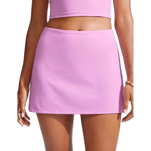 image:imageCRZ YOGA Womens High Waisted Swim Skirt A Line Swimsuit Skorts Side Slit Bathing Suit Bikini Bottoms with Built in BriefsVita Pink