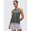 image:imageCRZ YOGA Womens Racerback Yoga Tank Tops High Crewneck Soft Casual Workout Sleeveless Flowy ShirtsGrey Sage