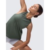 image:imageCRZ YOGA Womens Racerback Yoga Tank Tops High Crewneck Soft Casual Workout Sleeveless Flowy ShirtsGrey Sage