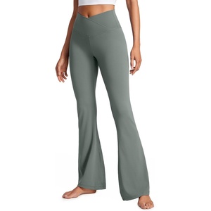 image:imageCRZ YOGA Butterluxe Crossover Flare Leggings 293133  High Waist V Cross Bootcut Bell Bottoms Yoga Pants for WomenGrey Sage