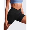 image:imageCRZ YOGA Butterluxe Crossover Biker Shorts 5  Criss Cross High Waisted Workout Yoga Buttery Soft WomensBlack