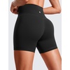 image:imageCRZ YOGA Butterluxe Crossover Biker Shorts 5  Criss Cross High Waisted Workout Yoga Buttery Soft WomensBlack