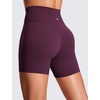 image:imageCRZ YOGA Butterluxe Crossover Biker Shorts 5  Criss Cross High Waisted Workout Yoga Buttery Soft WomensDeep Purple