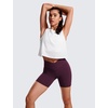 image:imageCRZ YOGA Butterluxe Crossover Biker Shorts 5  Criss Cross High Waisted Workout Yoga Buttery Soft WomensDeep Purple